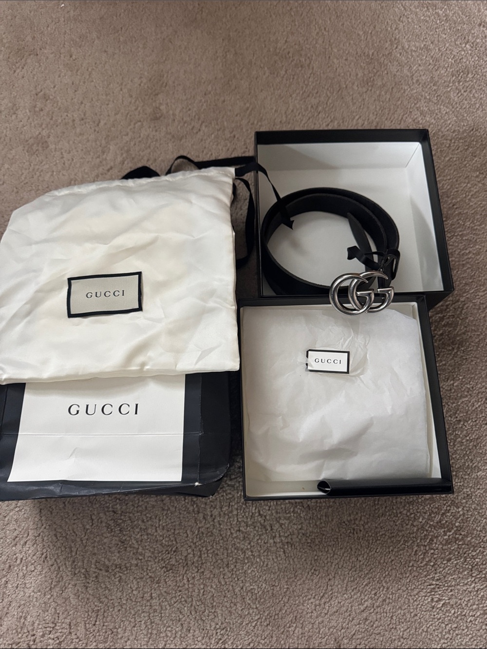 Gucci Belt - Silver Buckle